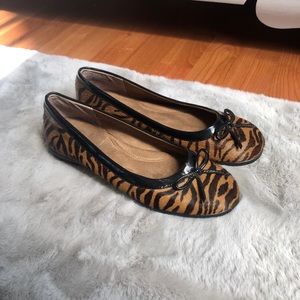 EUC Aerosoles Animal Print Calf Hair Ballet Flats